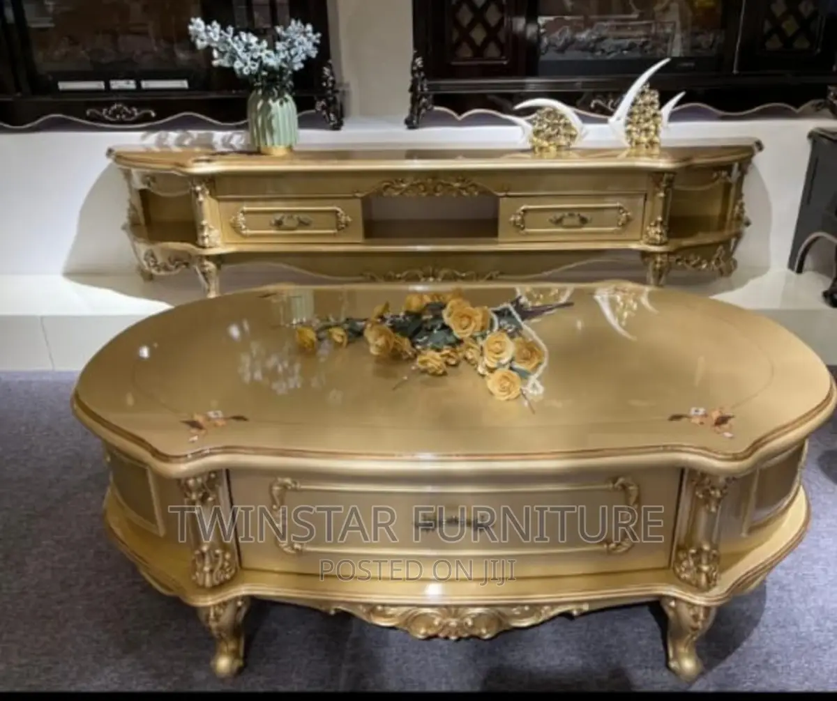 New Modern Gold Tv Stand With Centre Table