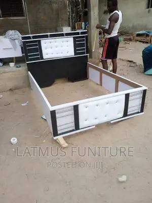 Bed Frame White Color and Black