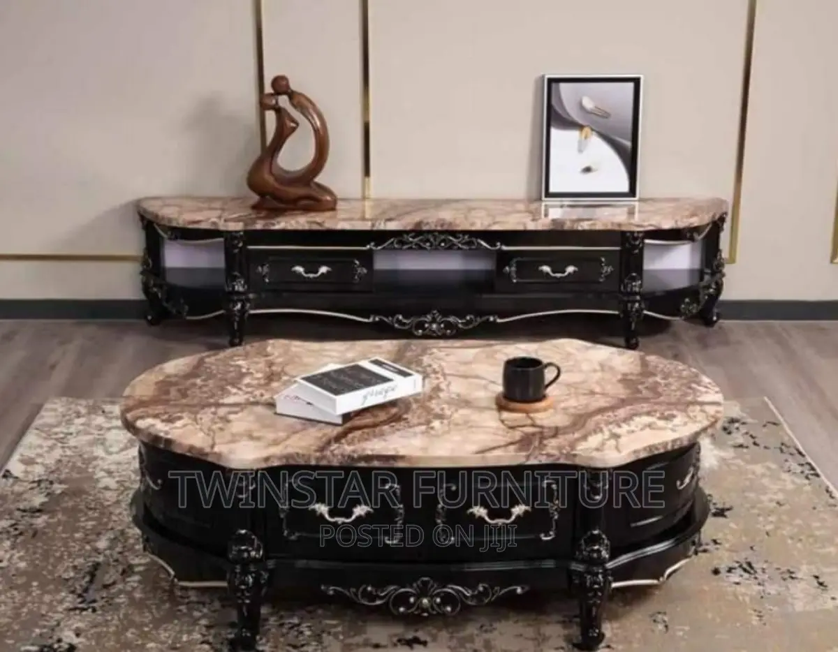 New Modern Gold Tv Stand With Centre Table