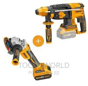Lithium-Ion Cordless 2 PCS Combo Kit Rotary Hammer + Grinder