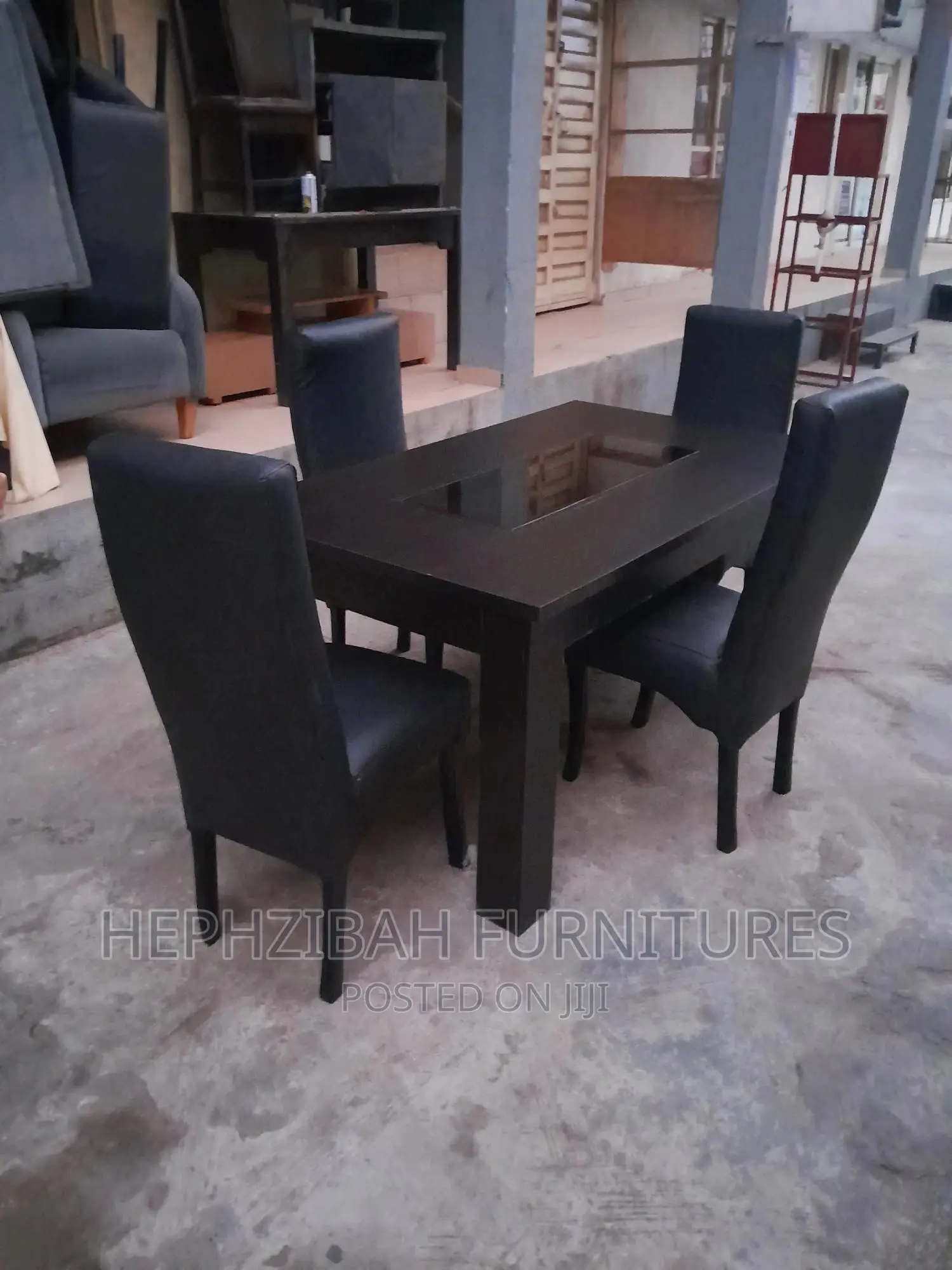 4 Seater Executive Black Dining