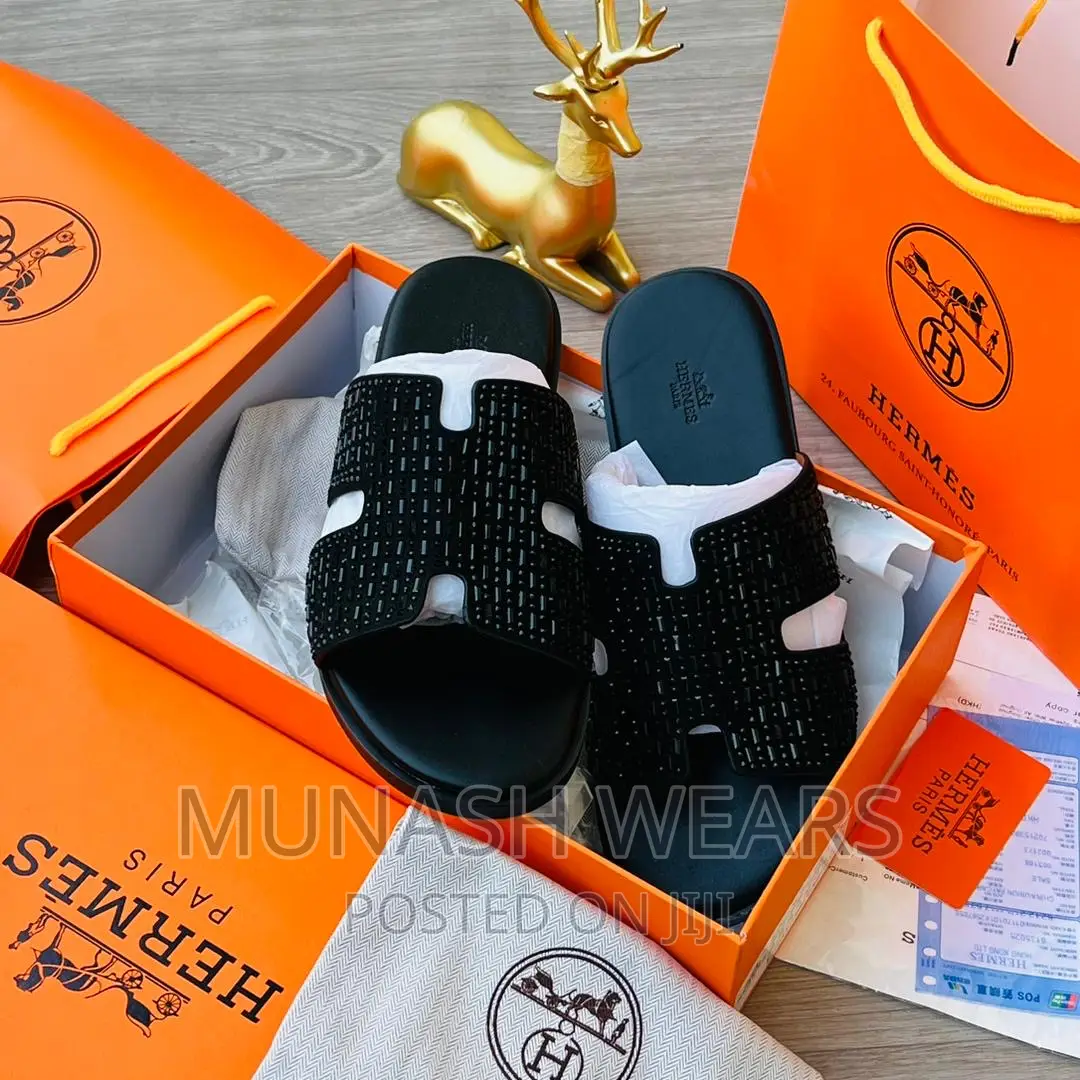 Original Leather Hermes Slipers