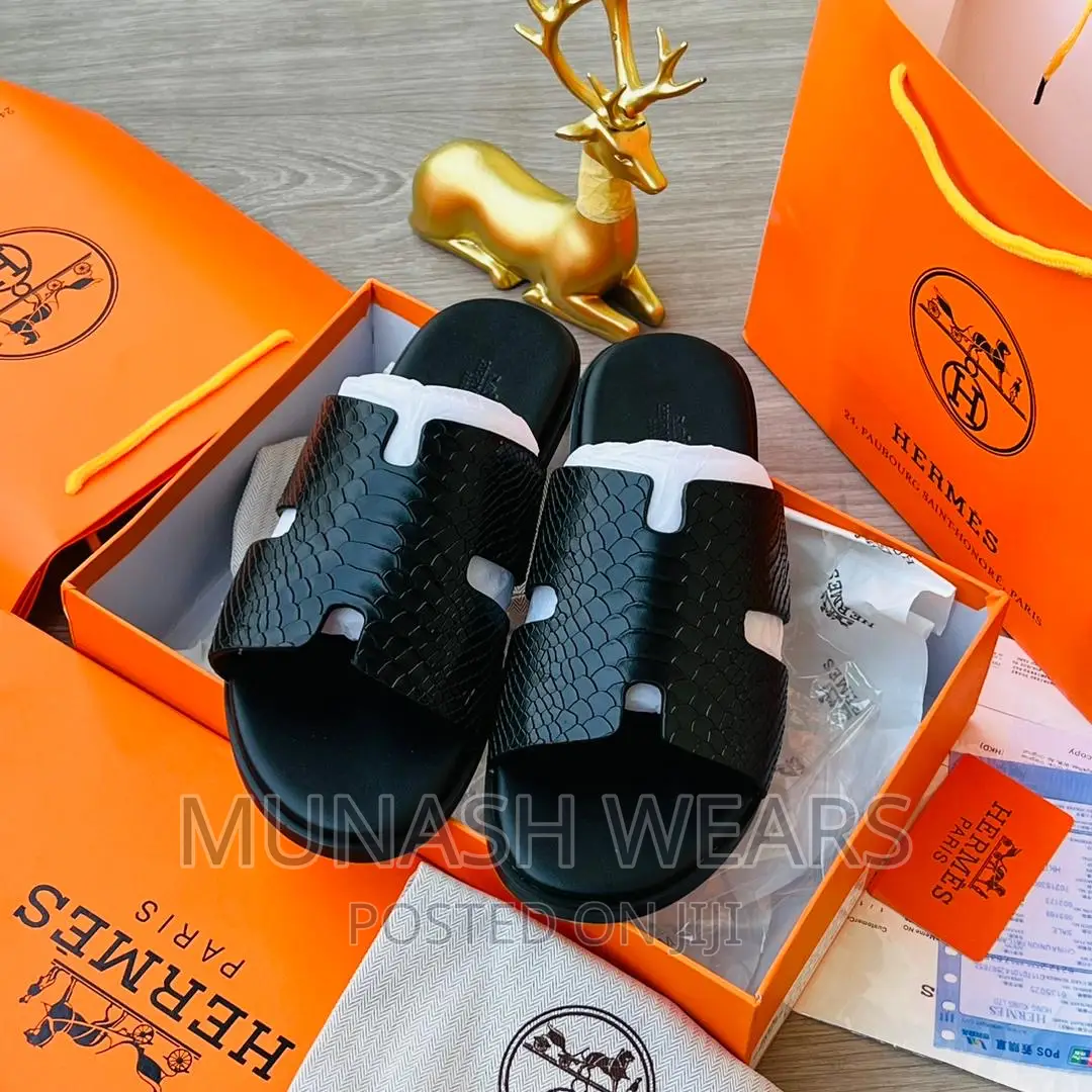Original Leather Hermes Slipers