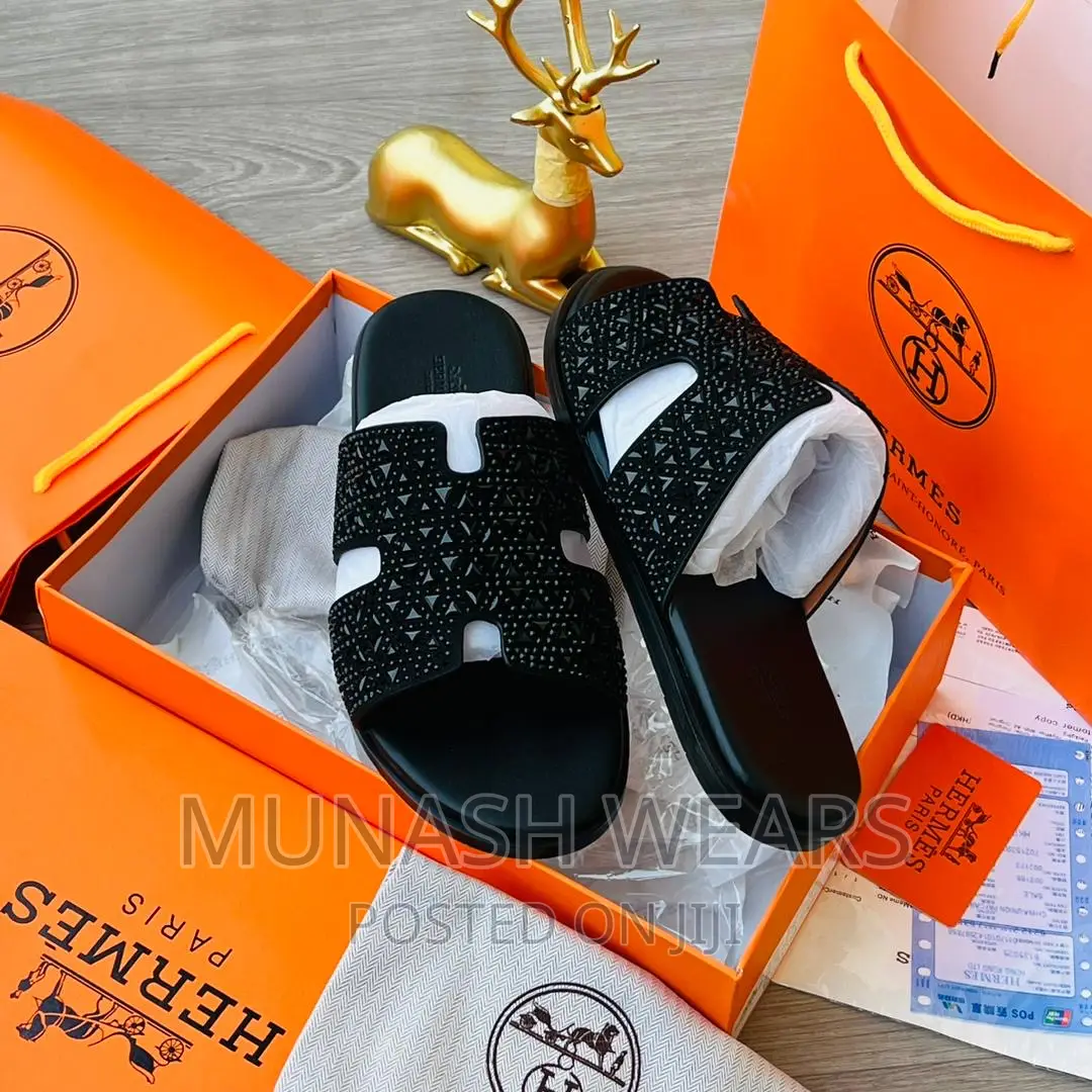 Original Leather Hermes Slipers