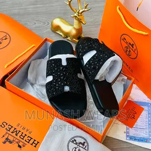Original Leather Hermes Slipers