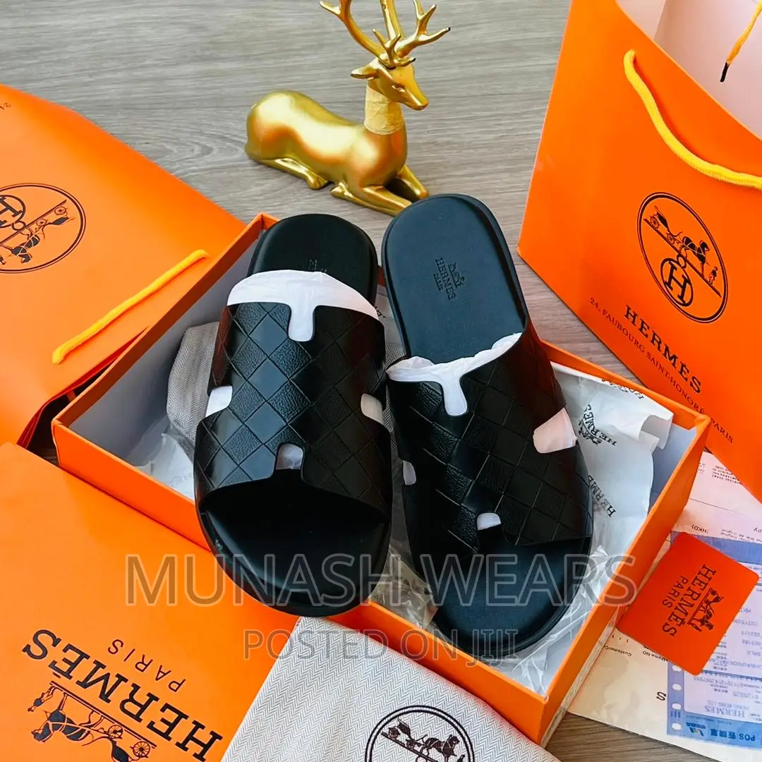 Original Leather Hermes Slipers