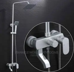 White Aluminum Standing Shower Set