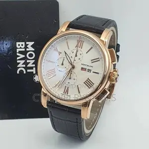 Mont Blanc Leather Strap Watch Chronograph High in Quality