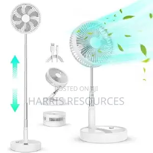 Lontor Rechargeable Standing Fan Folding Telescopic,White