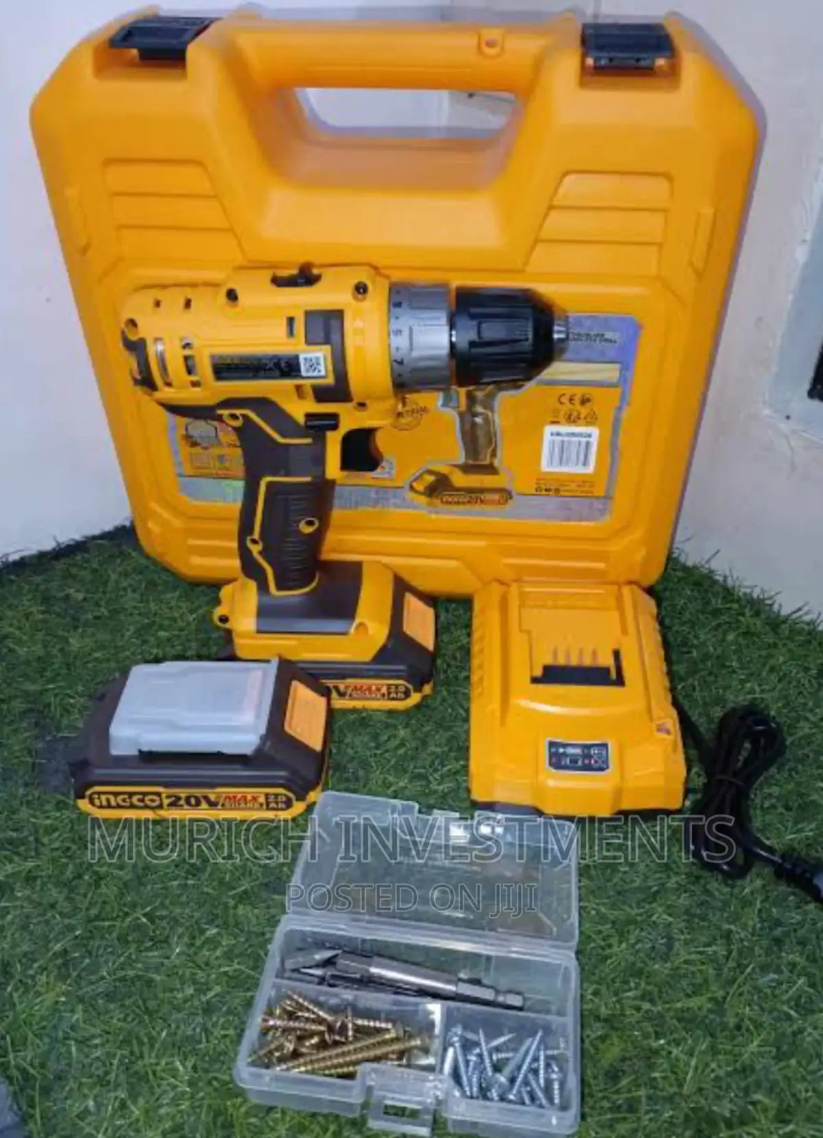 51pcs Drill Machine Kit, INGCO Cordless Drill 20V
