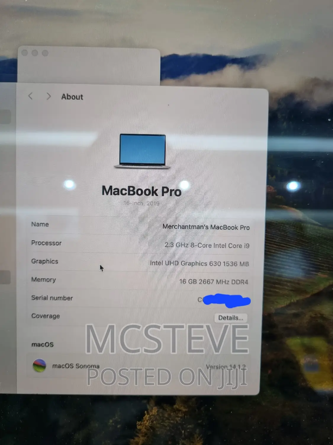Laptop Apple MacBook Pro 2019 16GB Intel Core I9 SSD 1T