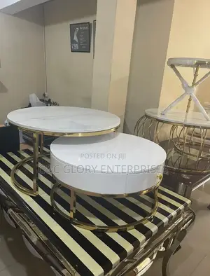 Marble Center Tables With a Drawer