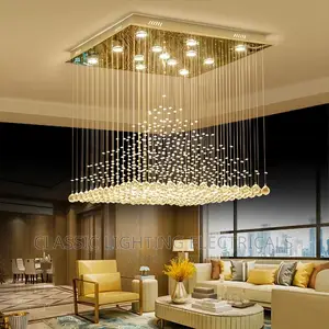 Living Room Crystal Light Ceiling Rectangular Modern Light