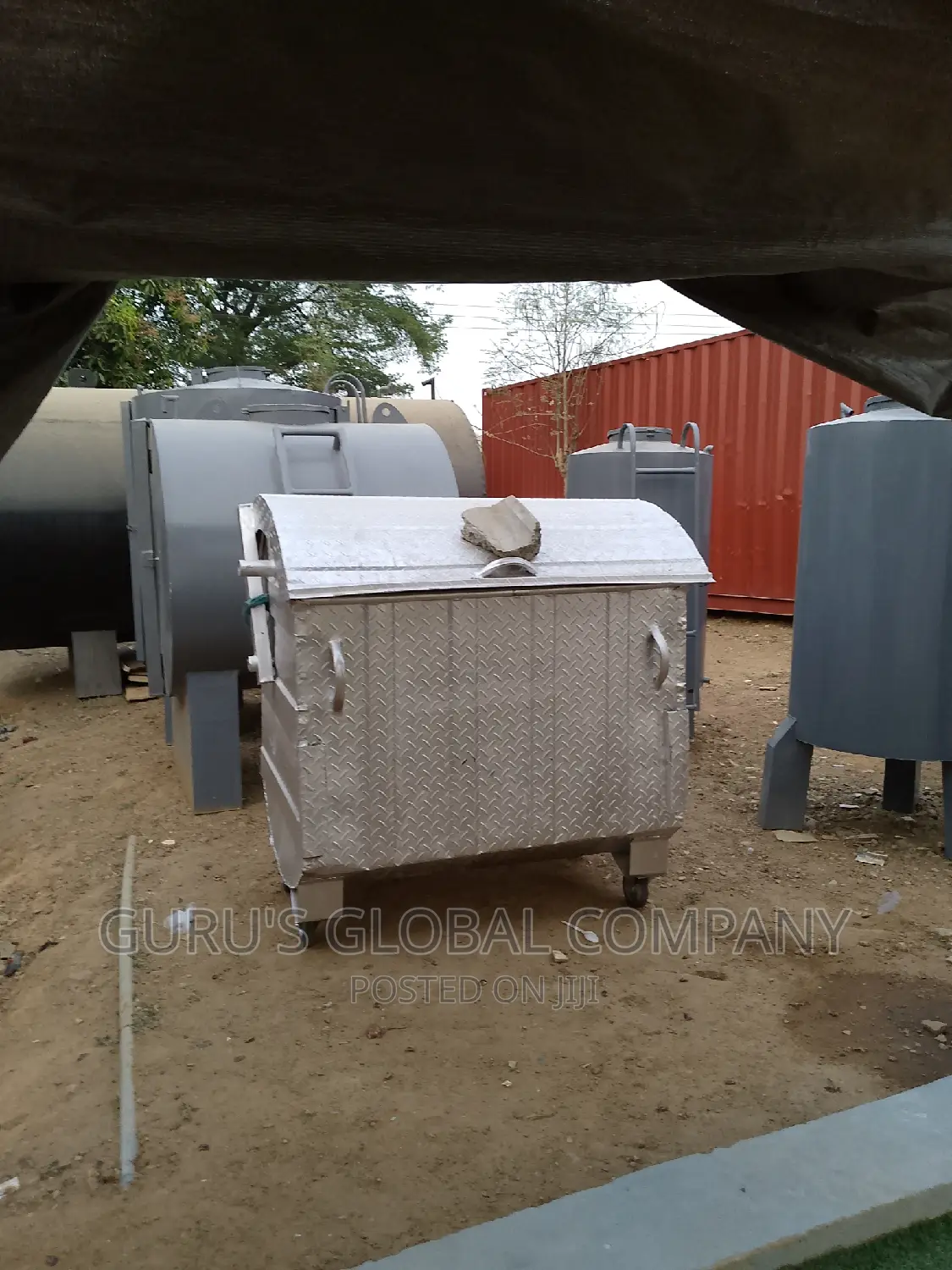 Galvanized Waste Bin