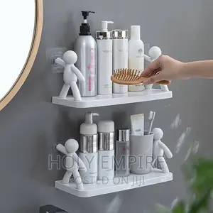 1pcs Bathroom Shelf Wall-Hanging Shower Cosmetic Storage Rack
