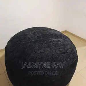 4ft Comfy Black Round Bean Bag
