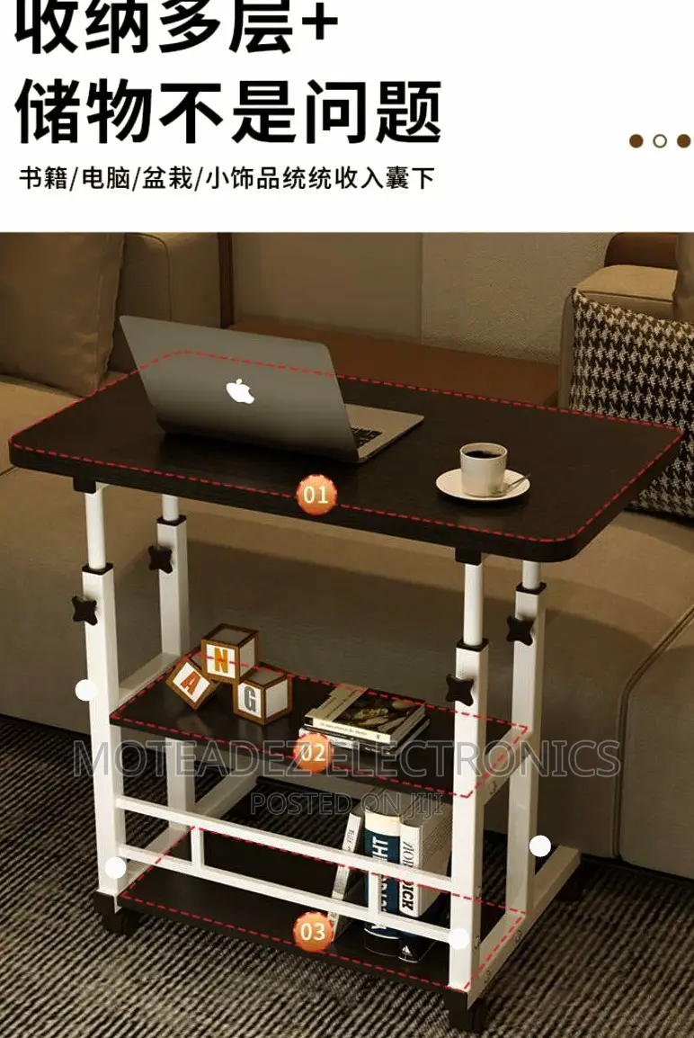 Big Size Adjustable (80cm) 3 Layer Chrome Steel Laptop Table