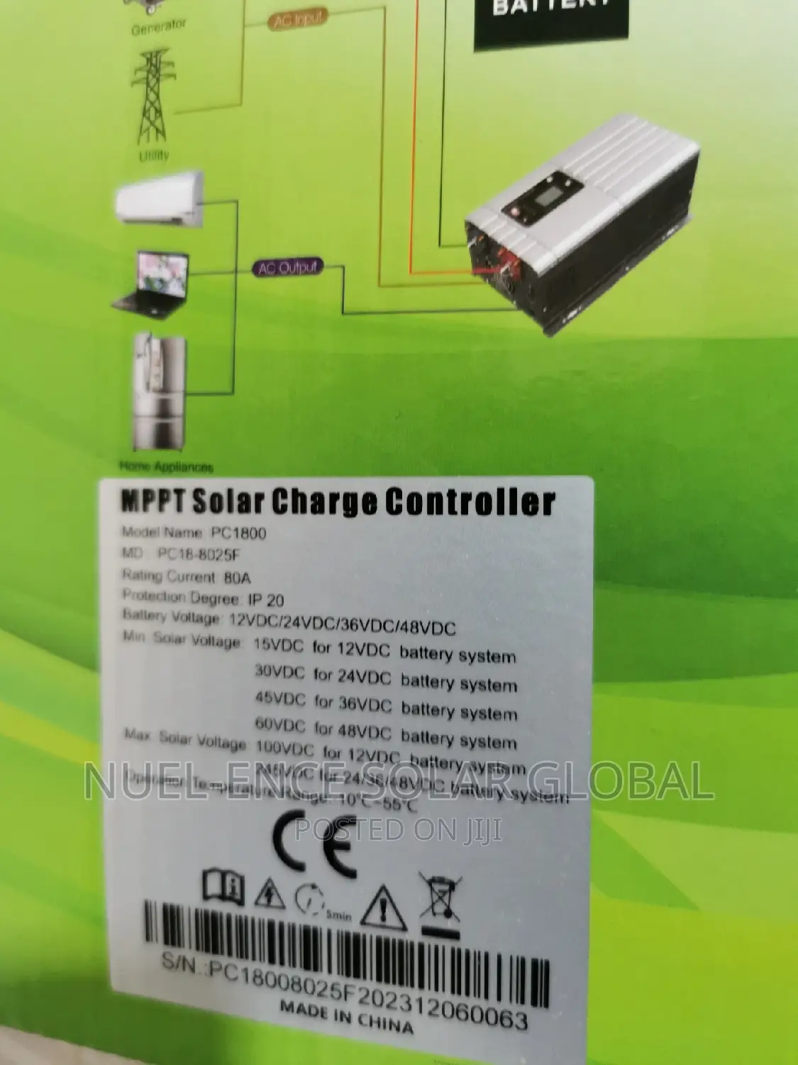 Must MPPT 80ah Solar Charge Controller