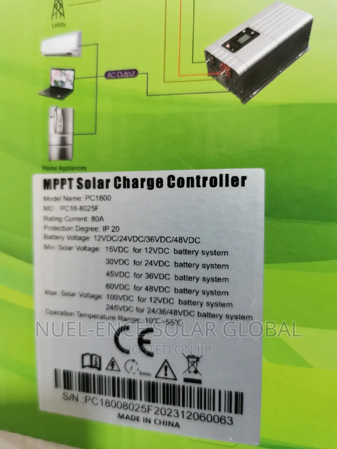 Must MPPT 80ah Solar Charge Controller
