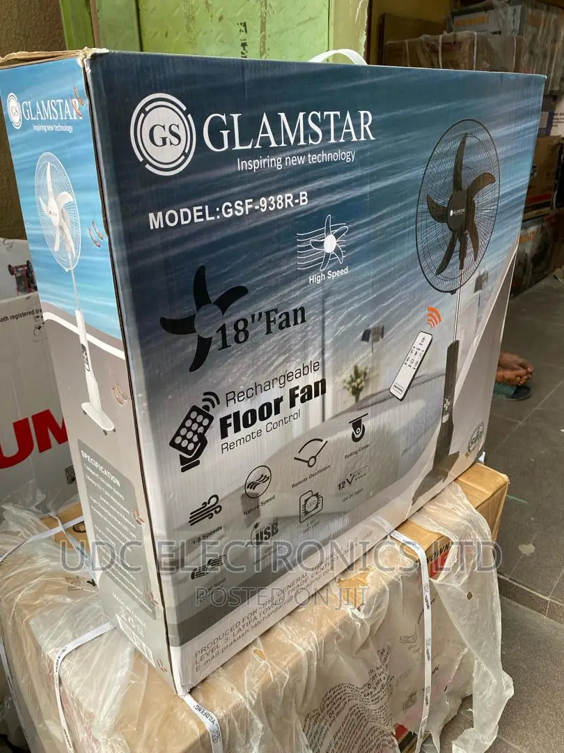 Glamstar Authentic Rechargeable Standing Fan