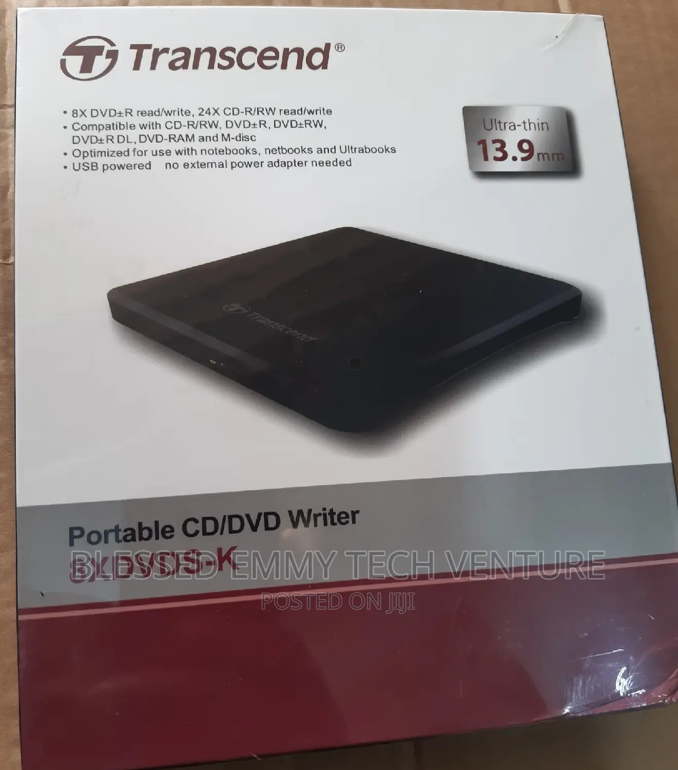 Transcend TS8XDVDS K External DVD Writer, Black in Ikeja Computer