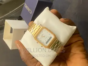 Stainless Gold Dual Timer Men’S Wrist Watch