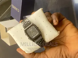 Stainless Black Dual Time Men’S Wrist Watch