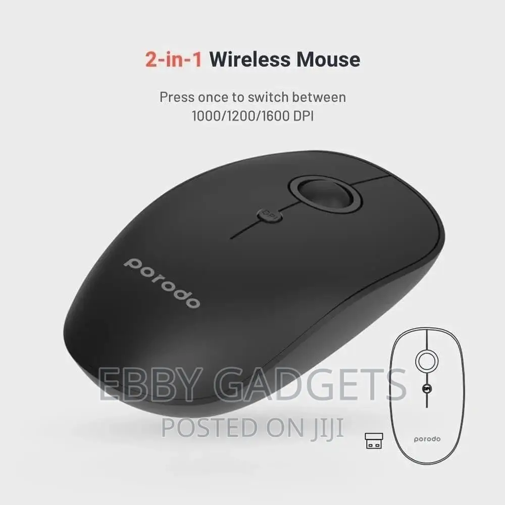 Porodo 2 In 1 Wireless Bluetooth Mouse