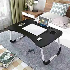 Foldable Laptop Table and Desk With Cup and Tablet Holder