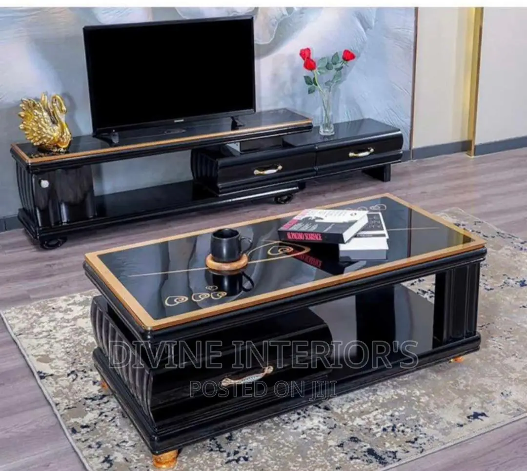 Luxurious TV Stand Console With Center Table