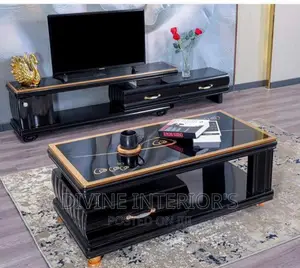Luxurious TV Stand Console With Center Table