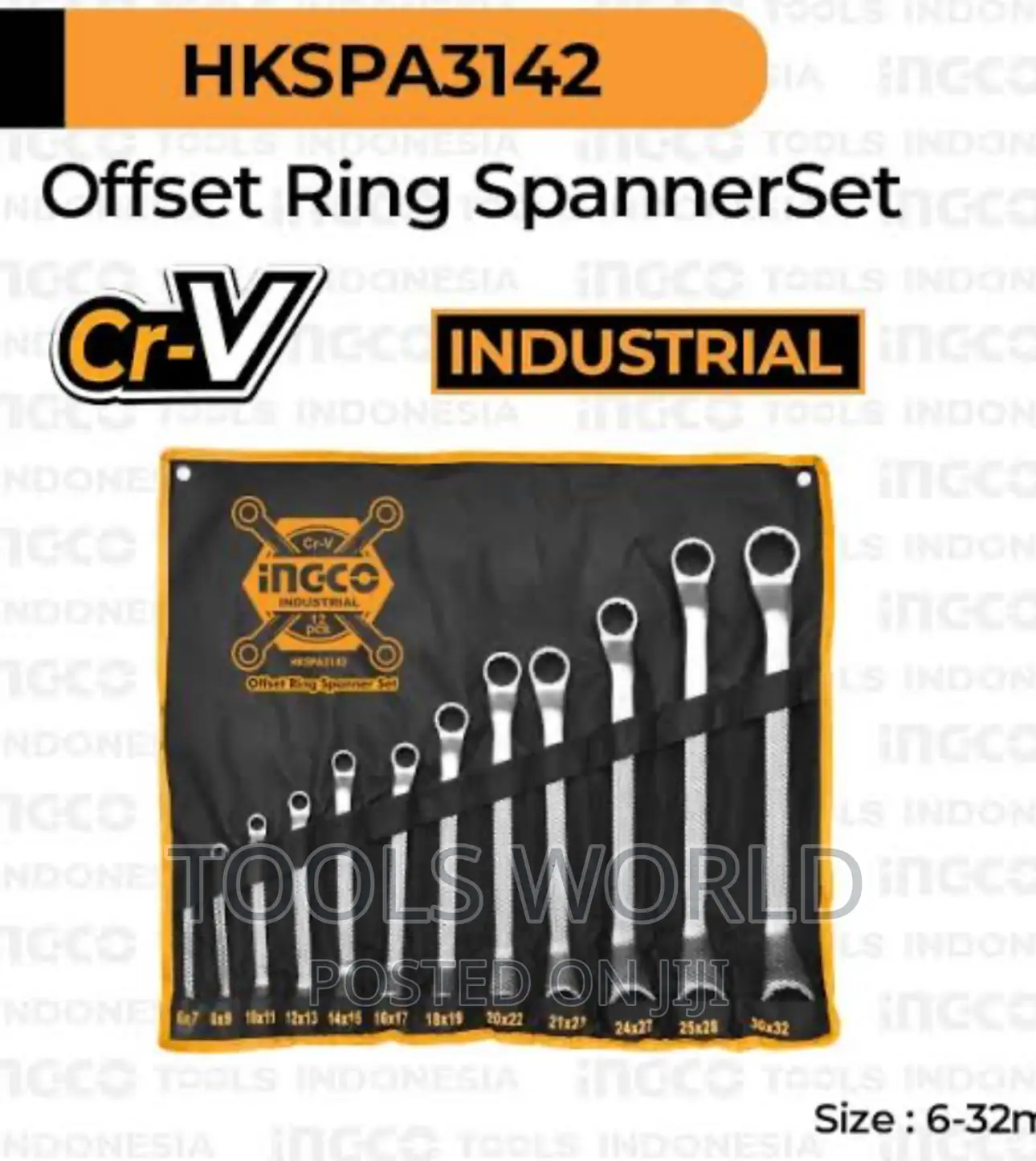 Ingco 12 PCS Offset Ring Spanner Set 6-32 - CRV