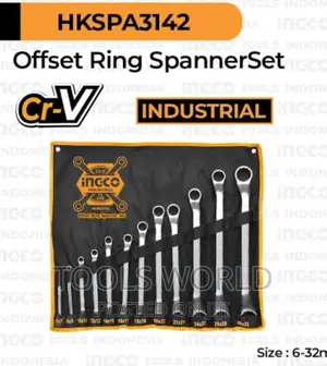 Ingco 12 PCS Offset Ring Spanner Set 6-32 - CRV
