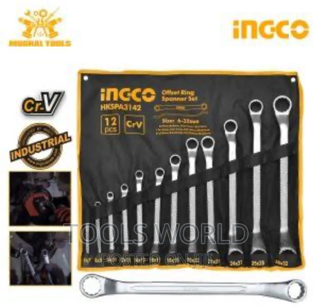 Ingco 12 PCS Offset Ring Spanner Set 6-32 - CRV