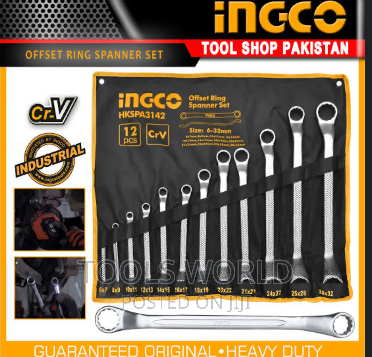 Ingco 12 PCS Offset Ring Spanner Set 6-32 - CRV