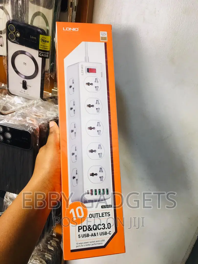 LDNIO 10 Sockets + Type-C PD + 3.0USB (30W) Ports Extension