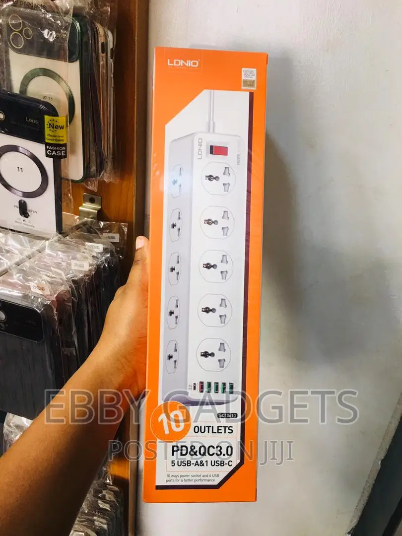 LDNIO 10 Sockets + Type-C PD + 3.0USB (30W) Ports Extension