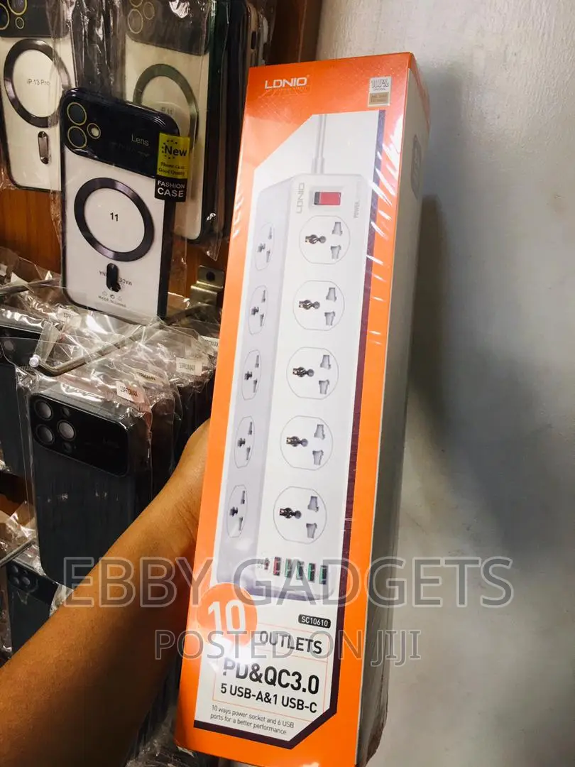 LDNIO 10 Sockets + Type-C PD + 3.0USB (30W) Ports Extension