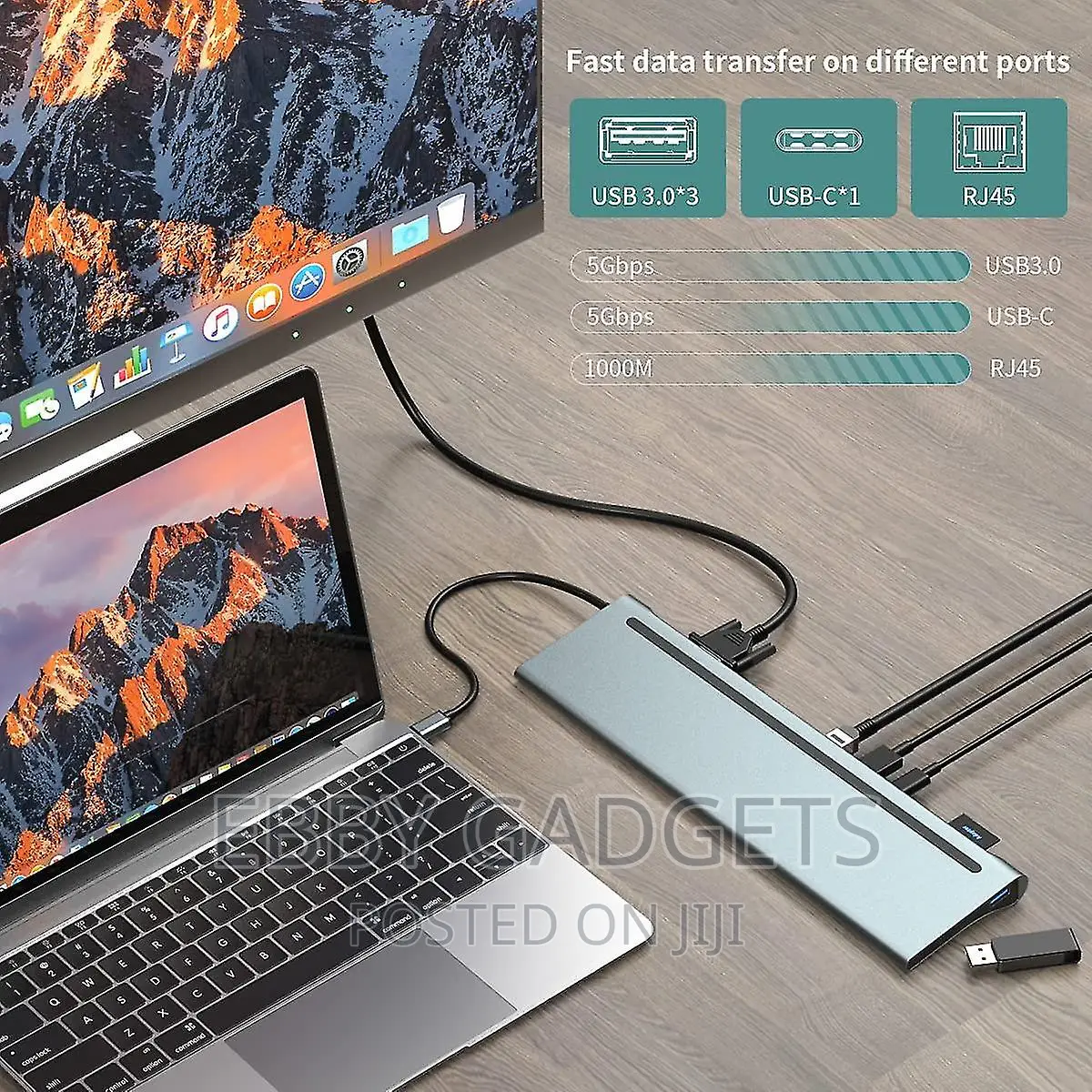 12 in 1 Usb Type C Hub Adapter Laptop Docking