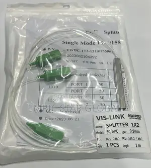 1 X 2 SC APC Singlemode Mini 0.9mm Fiber Optic PLC Splitter