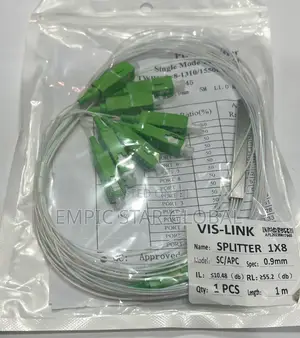 1 X 8 PLC Fiber Splitter, Mini Module, 900μm, SC/APC, Single