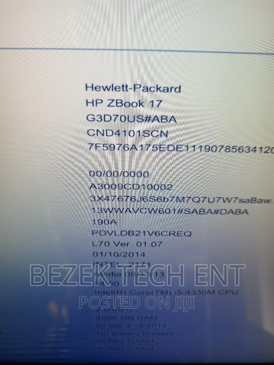 New Laptop HP ZBook 17 16GB Intel Core I5 HDD+SSD 1T