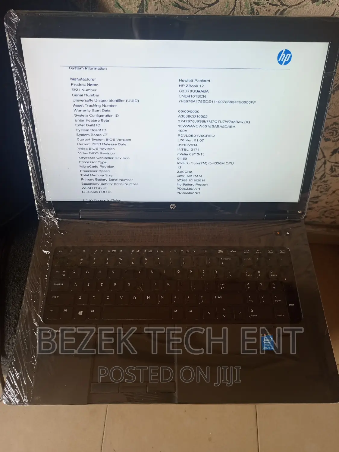New Laptop HP ZBook 17 16GB Intel Core I5 HDD+SSD 1T