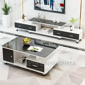 Tv Stand and Center Table Back and White Color