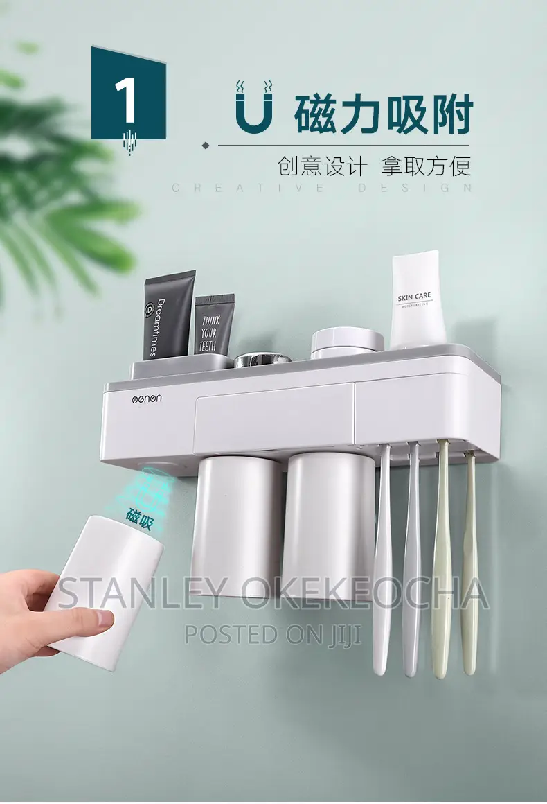 Toothbrush Holder Automatic Toothpaste Squeezer Dispenser