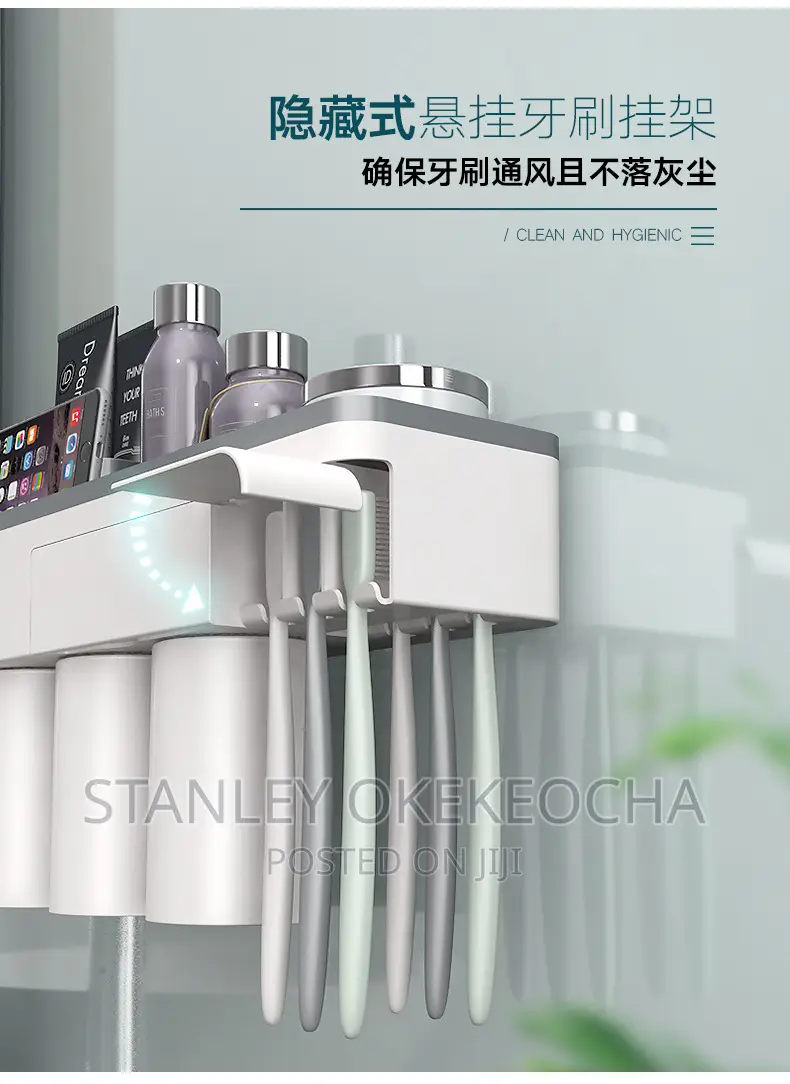Toothbrush Holder Automatic Toothpaste Squeezer Dispenser