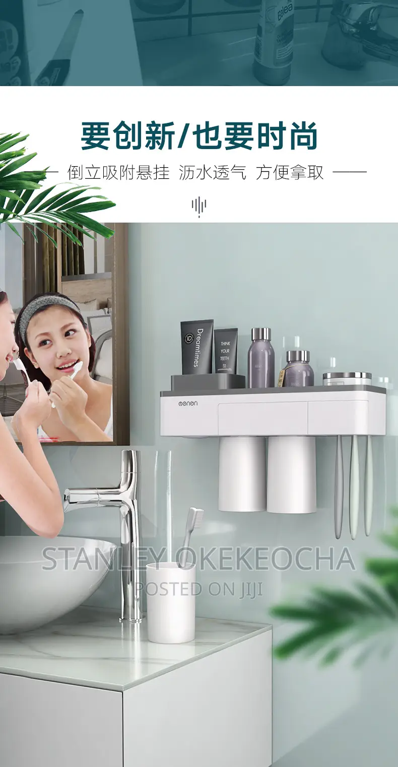 Toothbrush Holder Automatic Toothpaste Squeezer Dispenser
