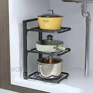4 Layers Adjustable Kitchen Under Cabinet Pots/Pans Rack