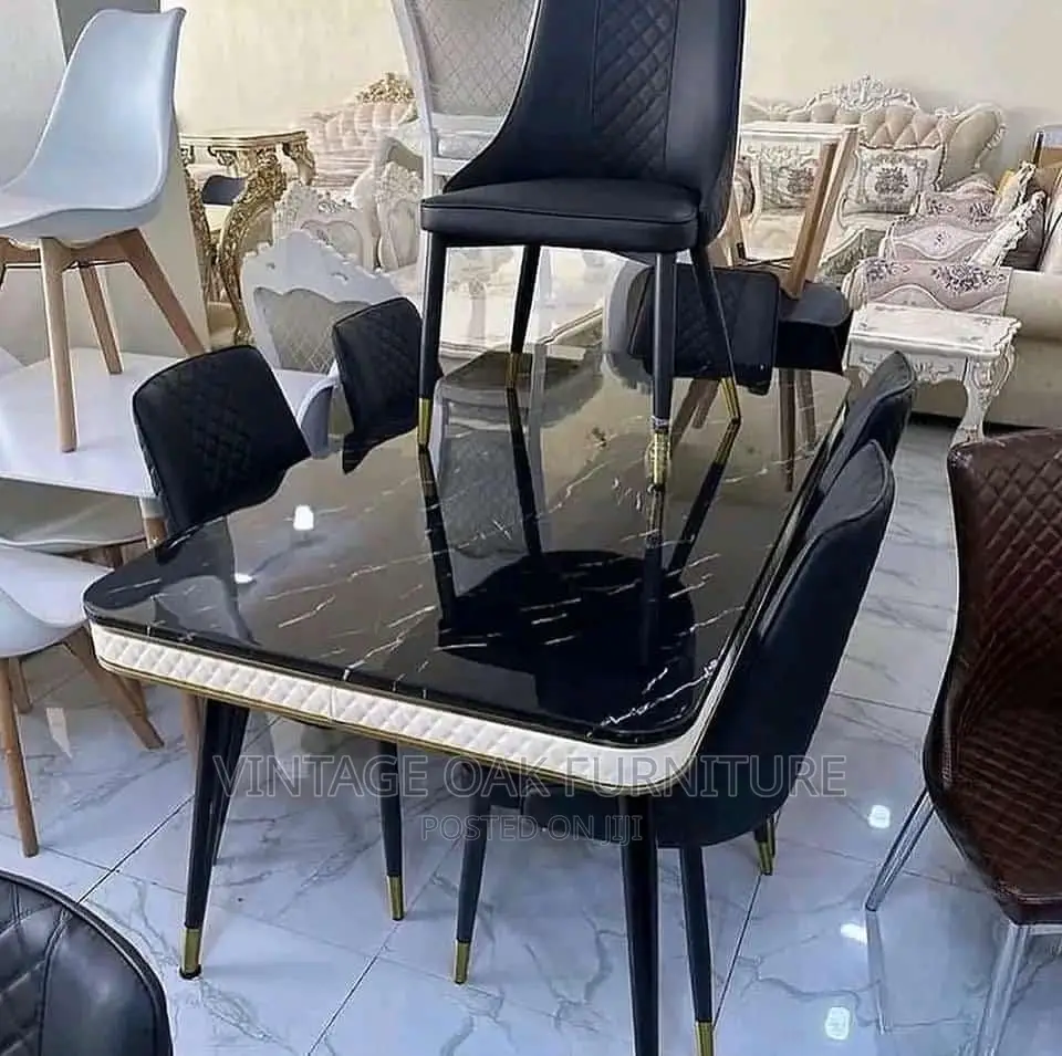 6 Seaters Classic Marble Dining Set