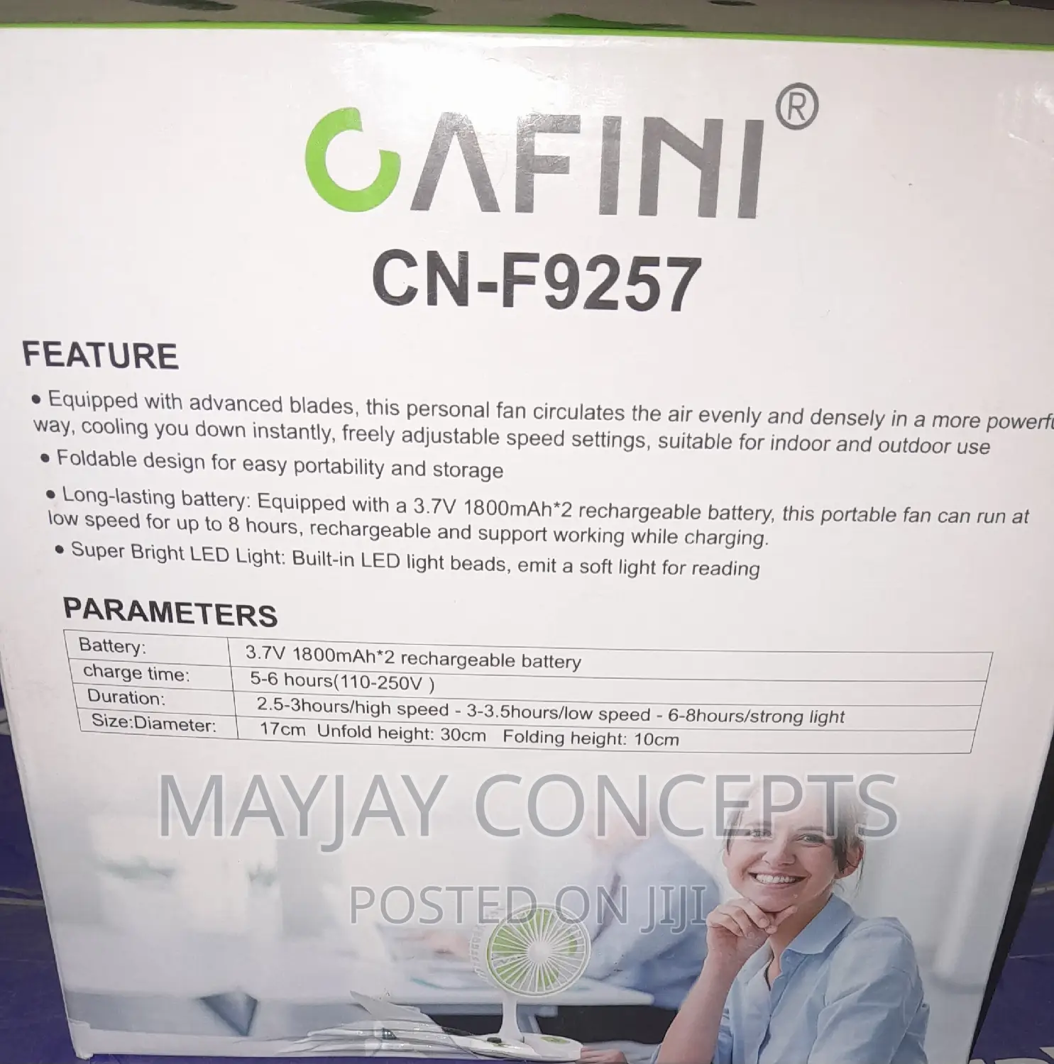 Cafini Led Folding Table Fan